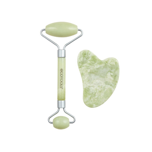 Facial Jade Roller and Gua Sha Stone Duo, 100% Jade, Skincare Tool, 2 Piece Set